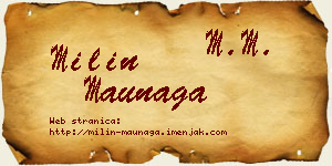 Milin Maunaga vizit kartica